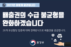 2019년 이렇게 달라집니다! - ⑦배출권의 수급 불균형을 완화하겠습니다.